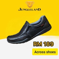 💯 Original  JUNGLELAND  Leather Men Shoe JGLC-8037-BLACK ACROSS SHOES