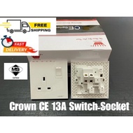 (CE813SB) CROWN 13A FLUSH SWITCH SOCKET OUTLET