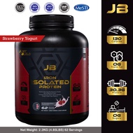 ♔JB Just Build Iron Isolated Protein 2.2kg (4.85LBS) Hazelnut Chocolate  Strawberry Yogurt - 62servi