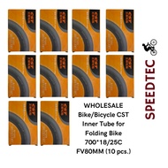 Bike/Bicycle CST Inner Tube for Folding Bike 700*18/25C FV80MM (10 pcs.)