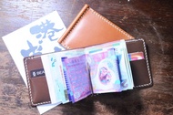 【雙咭位鈔票夾】好好縫 皮革材料包 免費刻字 手工包 銀紙夾 錢夾 鈔票夾 紙幣夾 皮夾 簡約實用 意大利皮 植鞣革 皮革DIY 伴侶 纖薄 真皮 原色啡黑深藍綠橙紅灰等 超過五十皮色選擇