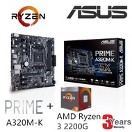 Asus Prime A320M-K AMD AM4 MATX Motherboard and AMD Ryzen 3 2200G Combo Set