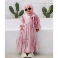 COD - Arsyila Kids Shimer Santorini Fre HijabDress Anak 2-10 Limited