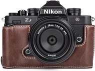 MUZIRI KINOKOO Nikon Z f Zf Case, PU Leather Protective Case Compatible for Nikon Z f/Zf Camera - with Hand Grip and Opening Bottom Design - Coffee