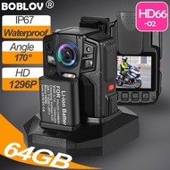 BOBLOV HD66-02 กล้องแอ็คชั่นขนาดเล็ก Body Mini Action Camera 64GB HD 1296P 3900MAH Night Version Wat