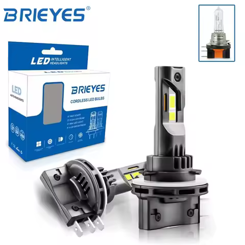 BRIEYES Car H15 LED Bulb 6500K White Headlight High Beam&Daytime Running Light 400% Brighter Than Ha