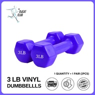 3 LBS Vinyl Dumbbells Muscle Power Lady Dumbbell Set (PAIR 2PCS)