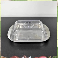 Butter Container - White Butter Fridge Storage Container Butter Storage Box,Metal Butter Box with Li