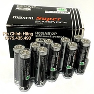 Pin AAA Maxell R03 (Pin Đũa) Chính Hãng Hộp 40 Viên Vỏ Kim Loại Bóp Không Nún Tay