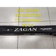 ZEN ZAGAN SM SHOOTER SPINNING 7'3" LURE CASTING MEKONG POPPING ROD FUJI JAPAN BLANK [PVC TUBE SHIPPI