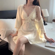 Solid Color Sexy Pajamas Women Ice Silk with Chest Pad Sling Nightdress with Chest Pad Sexy Pajamas 