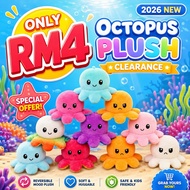 Reversible Octopus Plush Doll Toys Flip Octopus Cute Plushie Mainan Octopus Baby Kids