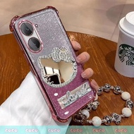 Case for Vivo Y03 4G Y18 Y18E Y37  four corners Shockproof phone case 3D cute diamond cat makeup mir