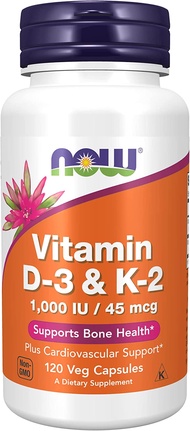 D3 K2 Now Vitamin D3 1000IU & K2 45mcg hỗ trợ xương khớp tăng miễn dịch 120 viên