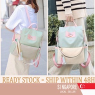 [SG SELLER] Women Backpack Waterproof Travel Bag Casual Women Zipper School Bags
