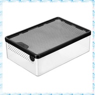 ( D I Q H )Transparent Reptile Feeding Box Amphibian Insect Reptile Breeding Box Ventilation Hatchin