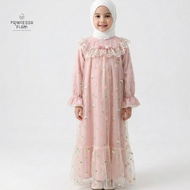Princessa Flami | Muslim children's robes | Satin Pink Flower G1298