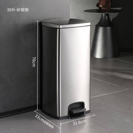 50L Big Kitchen Pedal Step Stainless Steel Tong Sampah Cover Dapur Rubbish Bin 垃圾桶