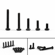100Pcs Black round head screw cross carbon steel screw machine screw electronic small screw M1 M1.2 