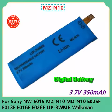 MZ-N10 Replacement Digital Battery 3.7V 350mAh For Sony NW-E015 MZ-N10 MD-N10 E025F E013F E016F E026