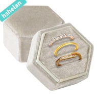 HSHELANXB 3 Slots, Velvet Jewelry Ring Box, Proposal Display Holder Women