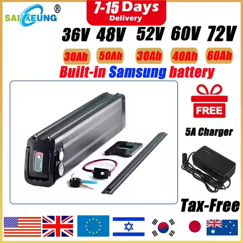 lithium bike battery 48 volt duotts s26 battery 48v 20 SilverFish 36v48v52v60v 72v Electric Bike 20a