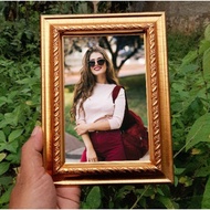 5R FRAME GOLD CARVED MOTIF/ 5R GOLD CARVED FRAME/ 5R SIZE CARVED MOTIF FRAME/ (5 R)