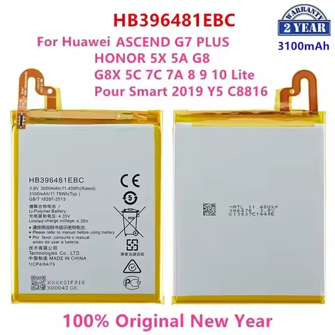 100% Orginal HB396481EBC Battery For Huawei ASCEND G7 PLUS HONOR 5X 5A G8 G8X 5C 7C 7A 8 9 10 Lite P