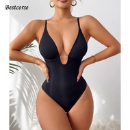 Bestcorse Seamless Shapewear Bodysuit With Bra Plus Size One Piece Body Shaper Bodysuit Tummy Contro