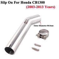 Slip On 51mm Motorcycle Exhaust Middle Muffler Link Pipe tube Escape Connection System For Honda CB1
