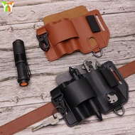 Outdoor edc Tool Case Waist Bag Survival Sports Knife Case Leather/Cowhide edc Tactical Waist Bag [G