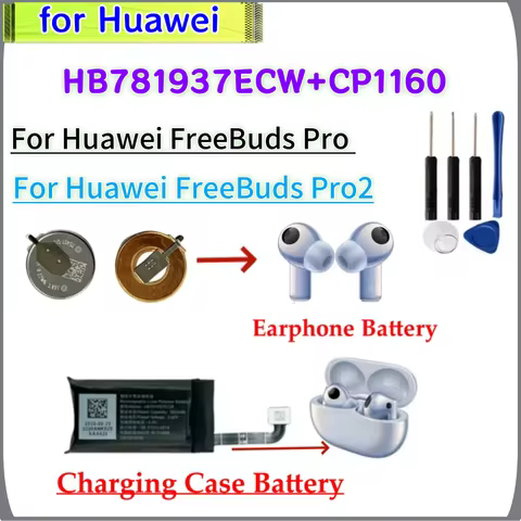 Bluetooth Earphone Battery CP1160 HB781937ECW Charging Case Battery For Huawei FreeBuds Pro / FreeBu