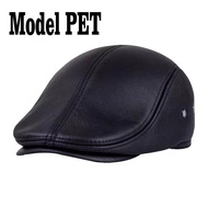 Topi Kulit Domba Pria Model Pet Newsboy