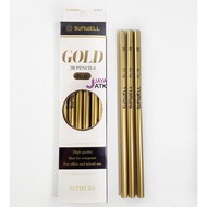 PENCIL 2B GOLD GOLD PENCIL 2B PLAIN GOOD QUALITY WOODEN PENCIL 2B WOODEN DRAWER PENCIL