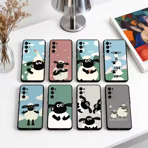 Clever the S-Sheep S-Shaun-SS Phone Case Black Silicone Soft For Samsung S25,S24,S21,S22,S23,S30,Ult