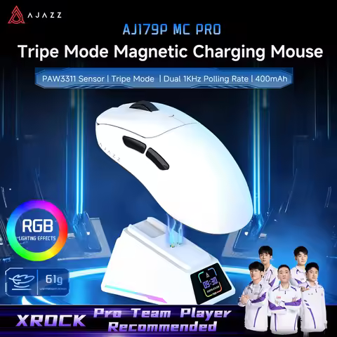 AJAZZ AJ179P MC PRO Tri-mode Wired/2.4G/Bluetooth Lightweight Gaming Mouse Recommended by Profession