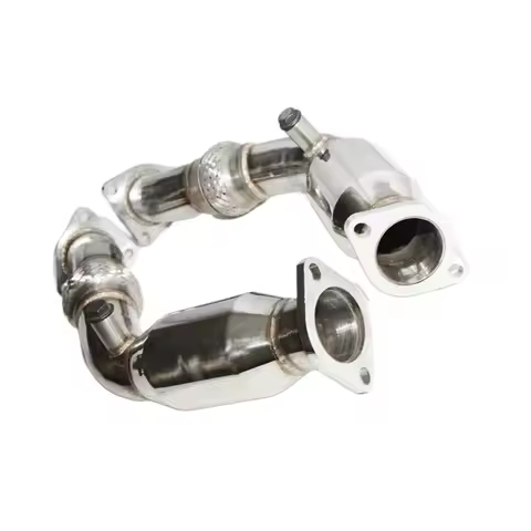 SS Downpipe W/Flexpipe for NISSAN 07+ 350z FX35 Q50 VQ35HR Without Cat