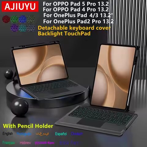 TouchPad Keyboard for OnePlus Pad 4 Case 13.2" 2026 OPPO Pad 5 Pro 4 Pro Cover for One Plus Pad 4 3 
