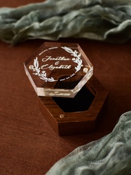 Customizable Original Wood Acrylic Creative Engagement Ring Box High-End Feeling Wedding Jewelry Tra