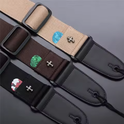 Electric Guitar Strap Acoustic Folk Guitarra Belt Straps Vintage Cross Personality Guitar Straps Pic