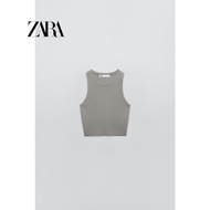 Zara ใหม่ เสื้อท็อปส์ คอกลม แขนกุด ผ้าถัก สําหรับผู้หญิง 1750002802