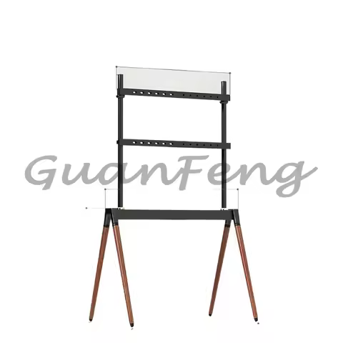 TV bracket Floor-to-ceiling art display bracket Solid wood simple 50 55 65 75 85 inch mobile hanger