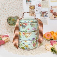 Teacup Pansies Tiffin Food Carrier Mangkuk Tingkat Decoupage Tissue Napkin 2 tier 3 tier 14cm