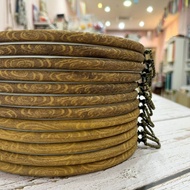 [Fabric Fanatics]Vintage Embroidery Hoop Rubber Plastic Hoop Non-Slip Hoop Faux Wood Imitate Frame S