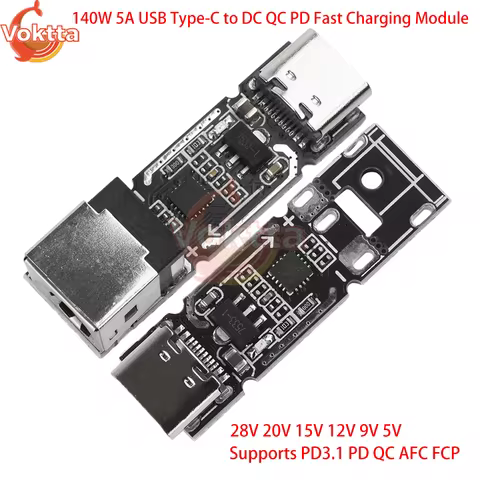 140W 5A USB Type-C to DC QC PD Fast Charging Power Board Decoy 28V 20V 15V 12V 9V 5V Voltage Trigger