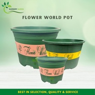 Pasu Bunga Besar Plastik Flower World Big Wide Plastic Pot Indoor/Outdoor Garden