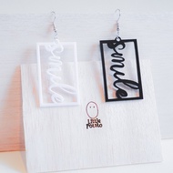 Acrylic Statement Earring - Text in a Box