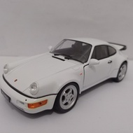 Diecast Porsche 964 turbo WHITE Welly 1:24 scale miniature collection car
