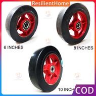 HEAVY DUTY PUSH CART STEEL BODY RUBBER WHEEL 6 INCH / 8 INCH / 10 INCH / 12INCH