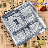 6-Section Mica Box Size 22 cm contains 50 pcs for 22x22 cm Box Side Dish Mica contains 6 22cm Middle
